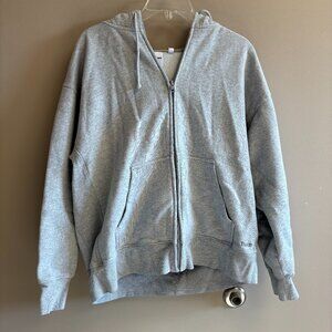 Aritzia Women's Grey and White Hoodie